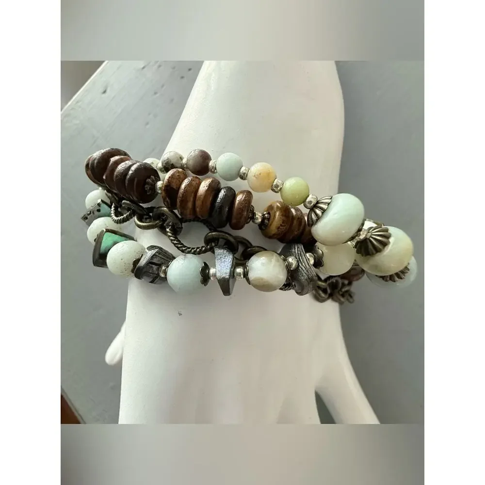 Anne Vaughan Multi Strand Stone Beaded Bracelet